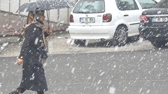Diyarbakır'a kar mı yağmış?
