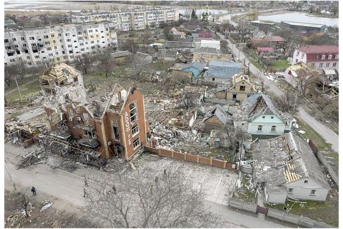 Makariv'deki yıkım havadan görüntülendi