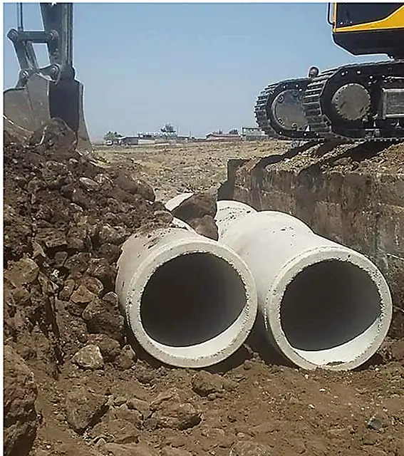 Karacadağ bölgesi sel baskınlarına karşı beton borularla korunuyor