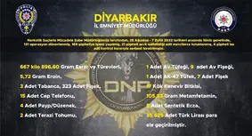 Diyarbakır'da 10 günde 667 kilo 869 gram esrar ele geçirildi