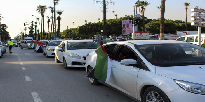Hatay'da Filistin'e destek için konvoy düzenlendi