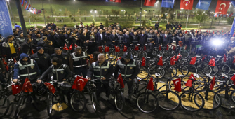 Bakanlar Şimşek ve Uraloğlu, Gaziantep'te polislere bisiklet dağıtım törenine katıldı