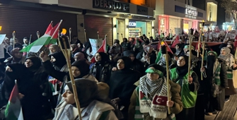 Konya'da şehitler ve Filistin için meşaleli yürüyüş düzenlendi