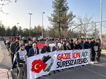 Diyarbakır'lı öğrencilerden Filistin'e destek yürüyüşü