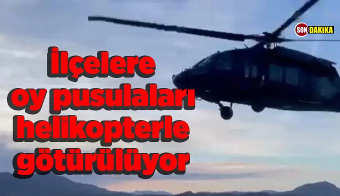 Diyarbakır'daki kırsal yerleşkelere oy pusulaları helikopterle götürüldü