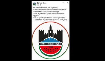 Diyarbekirspor'dan imalı paylaşım: Bizi yok sayanlara cevabı sahada vereceğiz