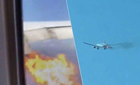 ABD’de 347 yolcuyu taşıyan uçağın motoru havadayken alev aldı
