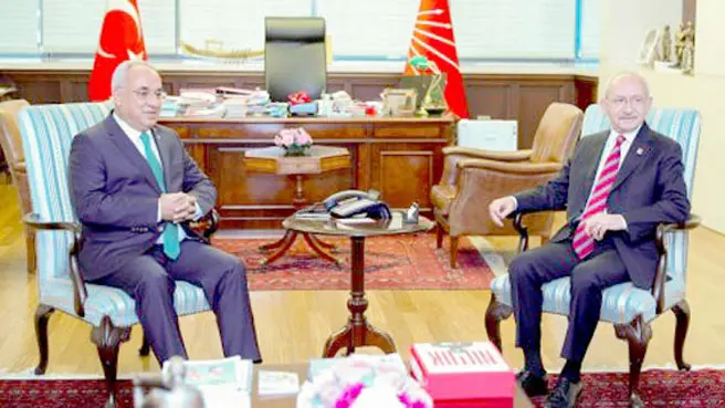 CHP lideri Kılıçdaroğlu, DSP genel başkanı Aksakal ile görüştü