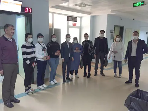 Kadın doğum hastanesi çalışanlarına ziyaret 
