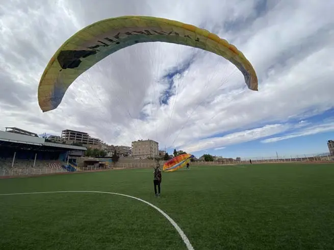 Mardin’de gençlerden yamaç paraşütüne büyük ilgi 