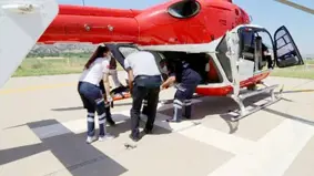 75 yaşındaki hastaya ambulans helikopterle sevk