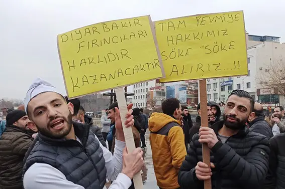 Fırın işçileri yine eylemde