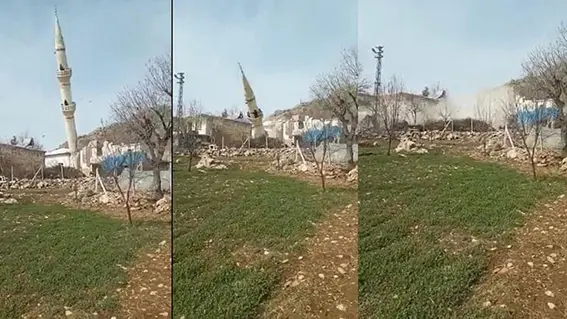 Depremde hasar gören minarelerin yıkımı sürüyor