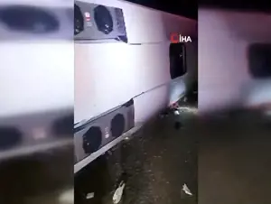 Kayseri'de otobüs devrildi