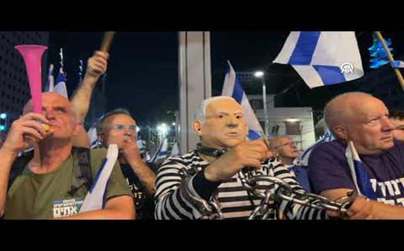 (Video) İsrail'de hükümet karşıtı gösteriler devam ediyor