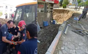 Kayan toprağın altında kalan inşaat işçisi kurtarıldı