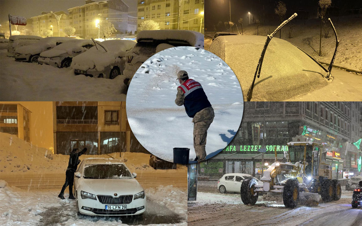Elazığ, Bingöl, Bitlis ve Yüksekova’da kar yağışı hayatı durdurma noktasına getirdi
