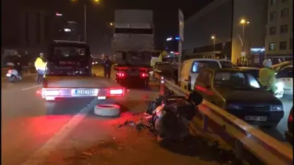 İstanbul E-5'te motosikletlinin korkunç ölümü