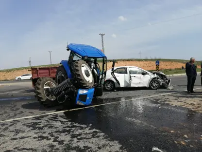 Diyarbakır’da otomobil ile traktör çarpıştı; çok sayıda yaralı var