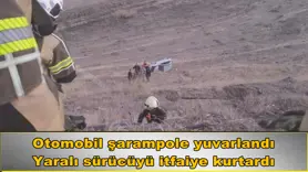 Otomobil şarampole yuvarlandı