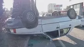 Otomobildeki 2 kişinin burnu bile kanamadı