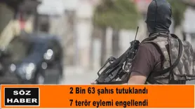 2 Bin 63 şahıs tutuklandı 7 terör eylemi engellendi