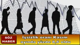 İşsizlik oranı Kasım  ayında yüzde 8,6 oldu