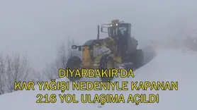 Diyarbakır'da kar yağışı nedeniyle kapanan 216 yol ulaşıma açıldı