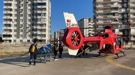 Ambulans helikopter kalp krizi geçiren kişi için havalandı