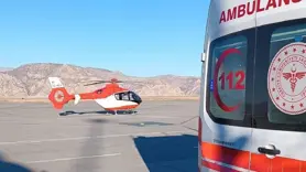 Ambulans helikopter kalp krizi geçiren kadın için havalandı