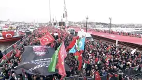 İstanbul'da büyük Gazze yürüyüşü