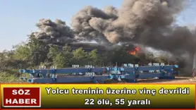 Yolcu treninin üzerine vinç devrildi