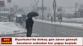 Diyarbakır’da kar yağışı yeniden başladı