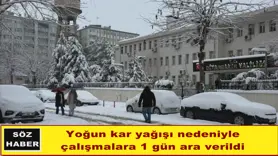 Yoğun kar yağışı nedeniyle çalışmalara 1 gün ara verildi