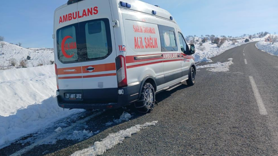 Kulp'ta arızalanan ambulans yol kenarında bekliyor