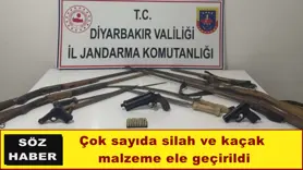 Çok sayıda silah ve kaçak  malzeme ele geçirildi