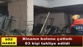 Binanın kolonu çatladı