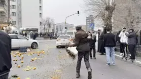 Kaldırım işgali müdahalesinde gerginlik