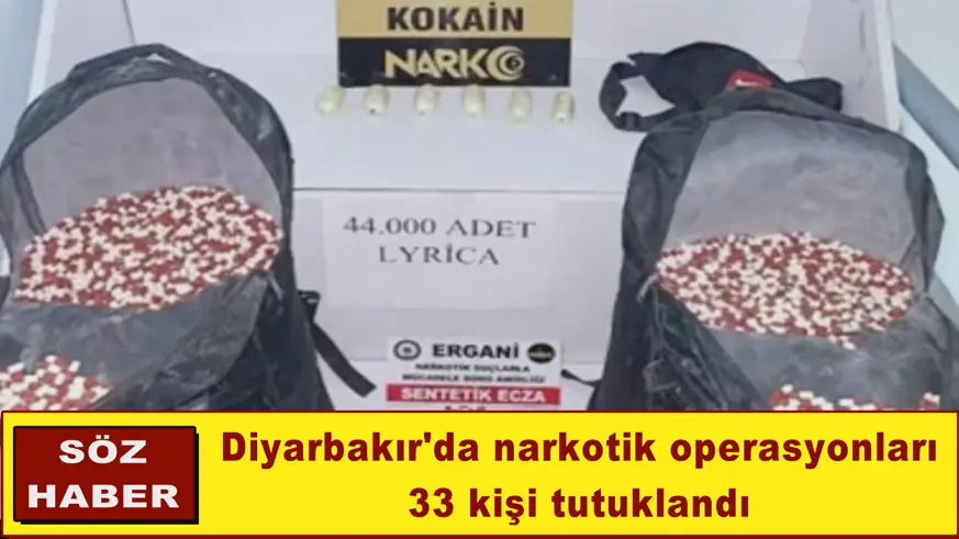 Diyarbakır'da narkotik operasyonları