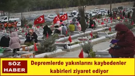 Depremlerde yakınlarını kaybedenler  kabirleri ziyaret ediyor